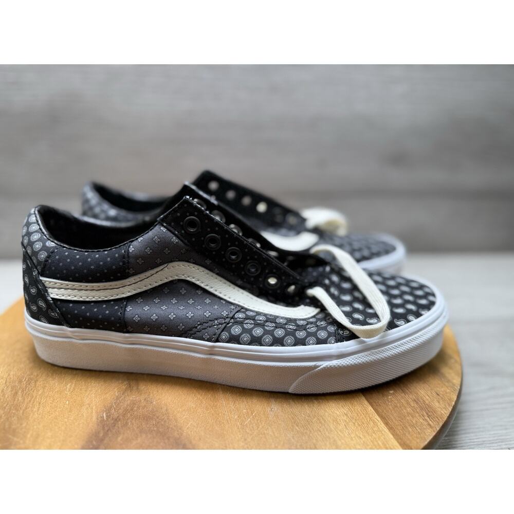 Vans Old Skool Black Gray White Patchwork Tie Pri… - image 1